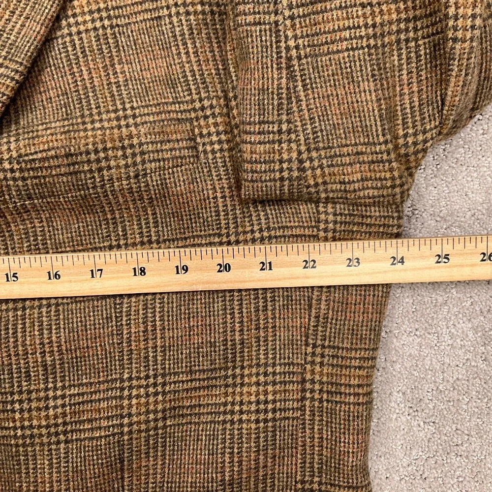 Jos‎ A Bank Blazer Mens 44L Brown Plaid Camelhair 3-Button Heritage